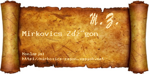 Mirkovics Zágon névjegykártya